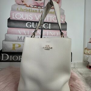 Coach Leather Town Bucket Bag with Strap